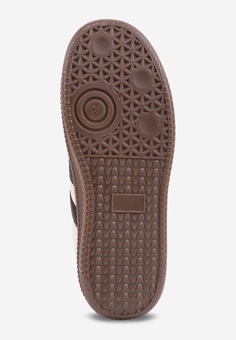 Beżowo-Czarne Sneakersy Sportowe VICES z Ozdobnymi Paskami i Przeszyciami Wenilan 7