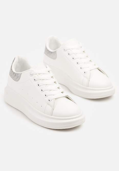 Sneakers Elanireth Alb cu argintiu 5