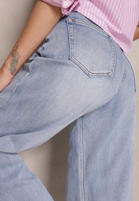 Niebieskie Casualowe Jeansy Boyfriend High Waist Clerra 5