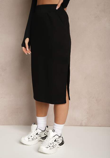 Czarna Ołówkowa Spódnica High Waist Velzia 4