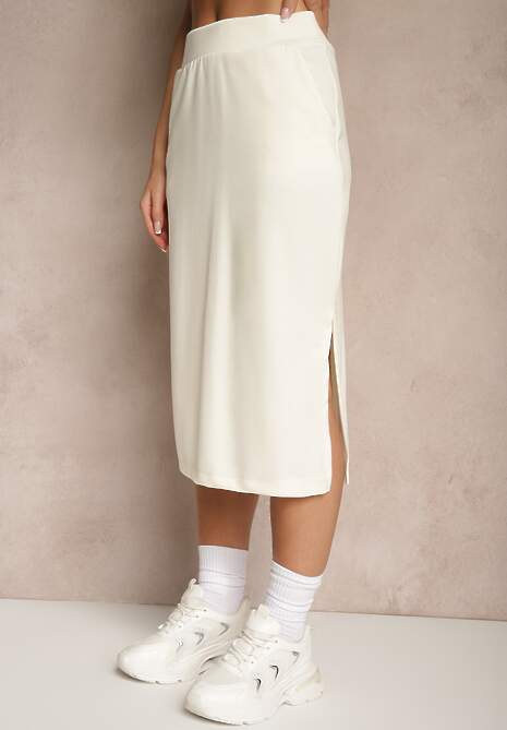 Biała Ołówkowa Spódnica High Waist Velzia 4
