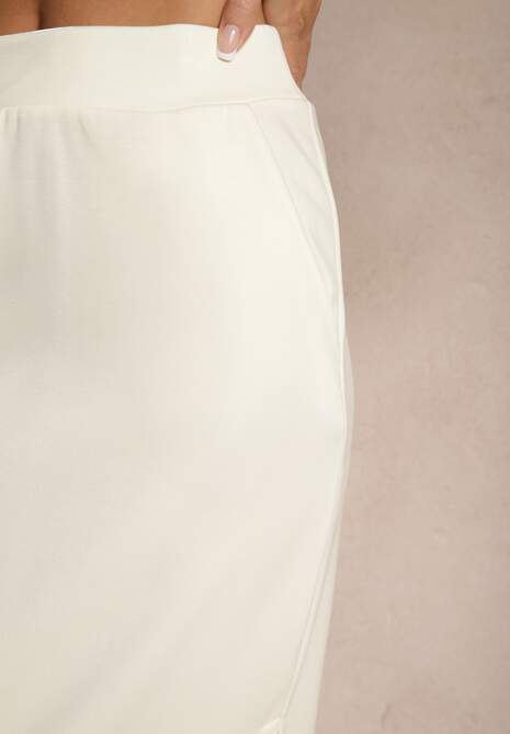 Biała Ołówkowa Spódnica High Waist Velzia 5