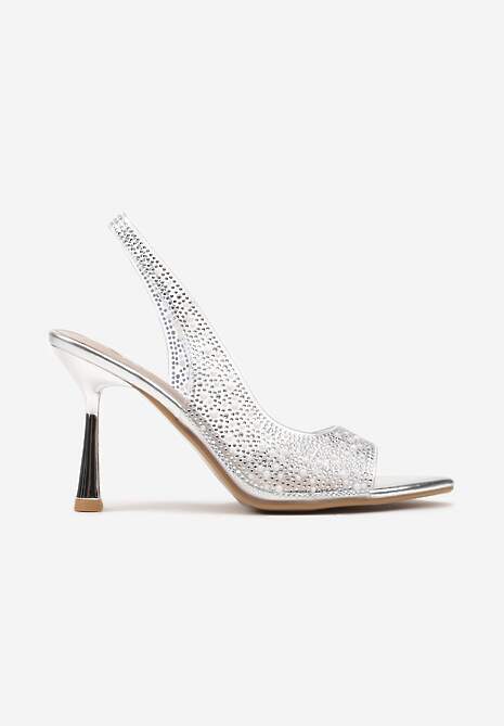 Pantofi stiletto Efaliana Argintii 4
