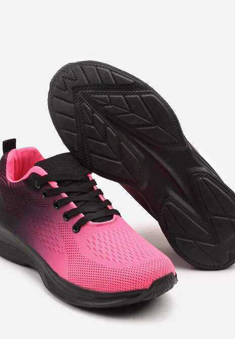 Czarno-Różowe Buty Sportowe Sneakersy z Miękką Cholewką w Stylu Ombre Alisaria 6
