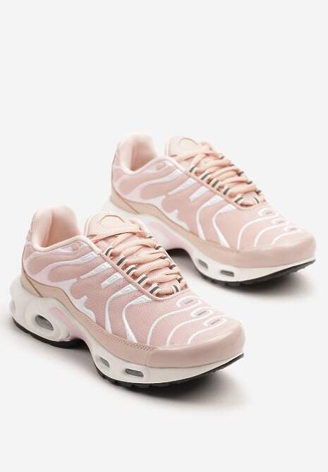 Jasnoróżowe Buty Sportowe Sneakersy z Geometrycznym Tłoczeniem Vulinea 5