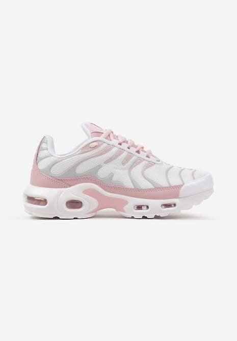 Biało-Różowe Buty Sportowe Sneakersy z Geometrycznym Tłoczeniem Vulinea 4