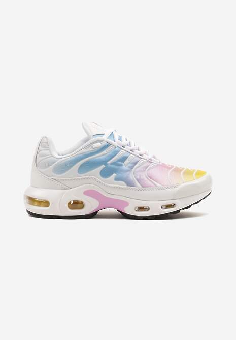 Biało-Niebieskie Buty Sportowe Sneakersy z Geometrycznym Tłoczeniem Vulinea 4