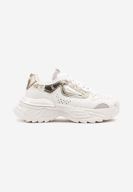 Białe Sneakersy Streetwearowe na Grubej Podeszwie Waniffia 4