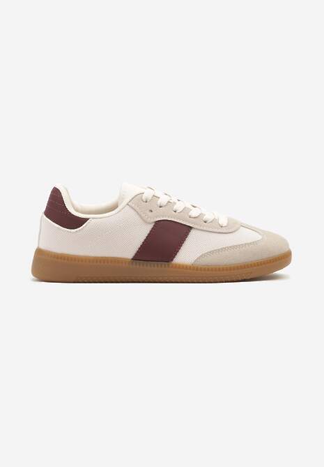 Beżowo-Bordowe Sneakersy Tenisówki w Kultowym Stylu Neolithaen 4