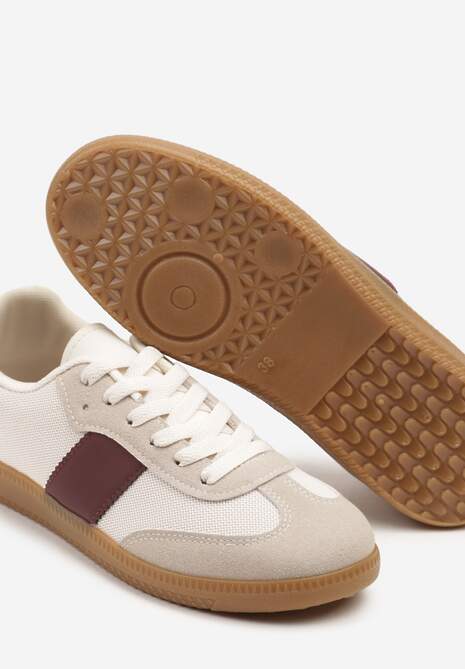 Beżowo-Bordowe Sneakersy Tenisówki w Kultowym Stylu Neolithaen 6