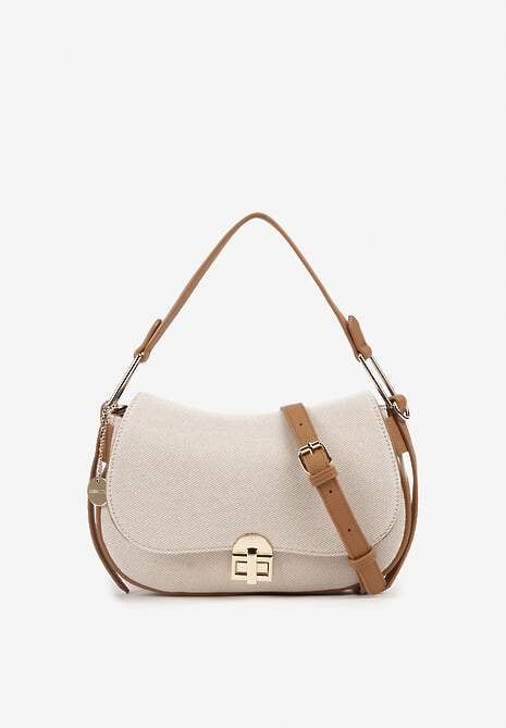 Brązowa Torebka z Paskiem i Rączką Zapinana na Klapę Zolnelis