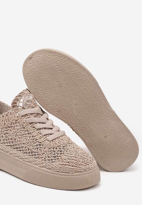 Sneakers Nanessia Bej închis 6