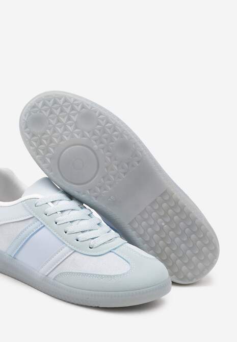 Niebieskie Sneakersy Sportowe przed Kostkę z Ozdobnymi Paskami Zonevia 6