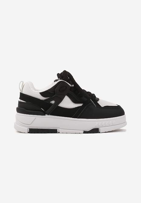 Czarne Sneakersy Streetwearowe na Niskiej Platformie Veniffia 4