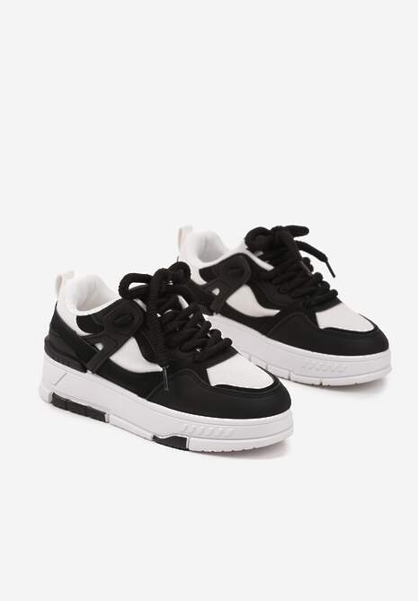 Czarne Sneakersy Streetwearowe na Niskiej Platformie Veniffia 5