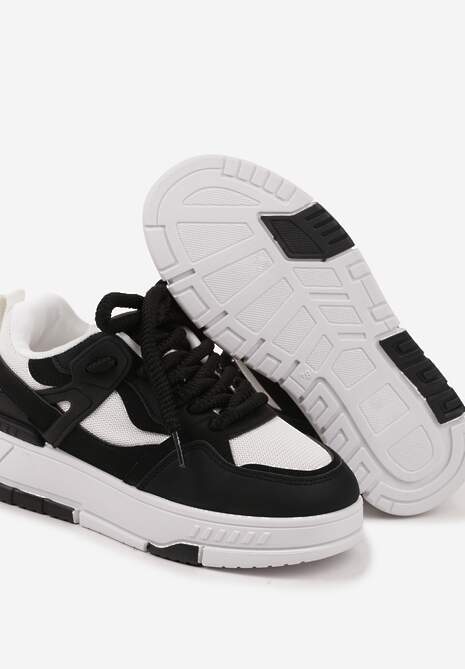 Czarne Sneakersy Streetwearowe na Niskiej Platformie Veniffia 6