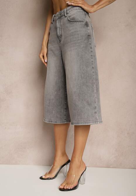 Szare Szorty Jeansowe Bermudy Baggy Talienne 4