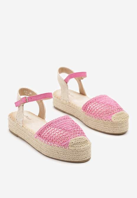 Fuksjowe Sandały w Stylu Espadryli z Plecioną Platformą i Cholewką Elisova 5