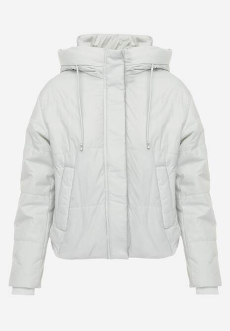 Miętowa Kurtka z Szerokim Pikowaniem i Nieodpinanym Kapturem Ninilira 6