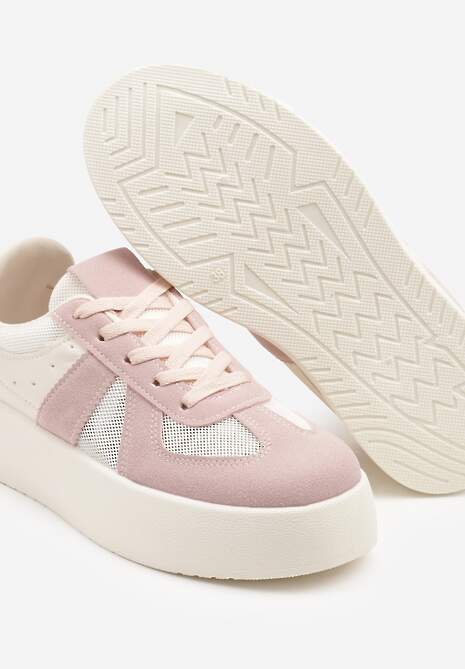 Różowe Sneakersy Typu Kultowe Tenisówki na Grubej Podeszwie Nanessa 6