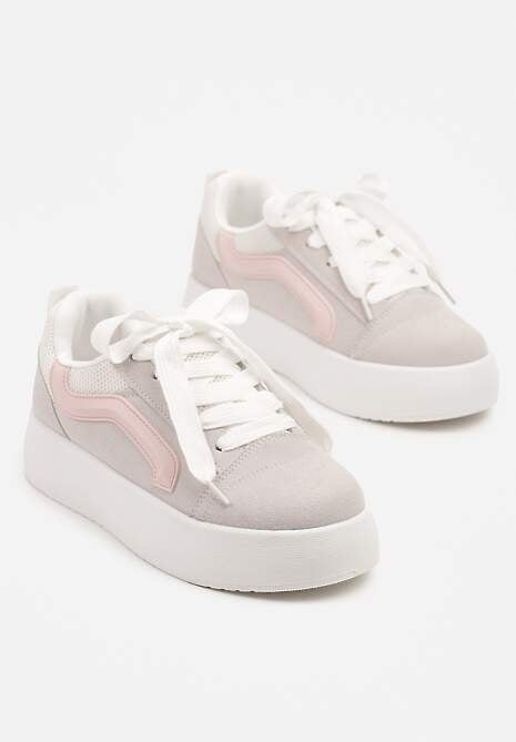 Szare Sneakersy Kultowe Tenisówki na Grubej Podeszwie Nurisora 5
