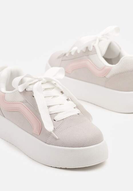 Szare Sneakersy Kultowe Tenisówki na Grubej Podeszwie Nurisora 6