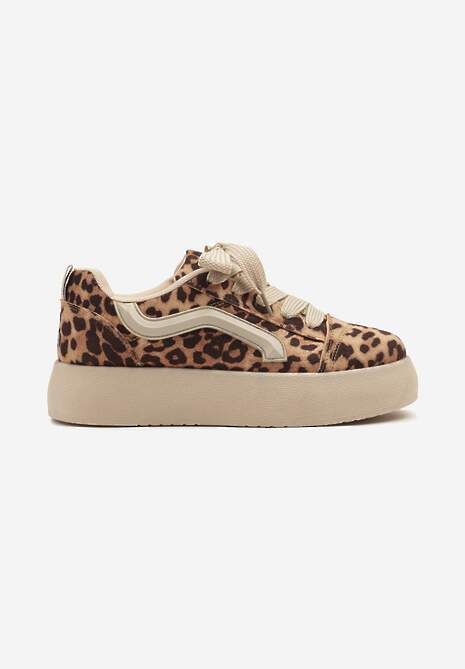 Panterkowe Sneakersy Kultowe Tenisówki na Grubej Podeszwie Nurisora 4