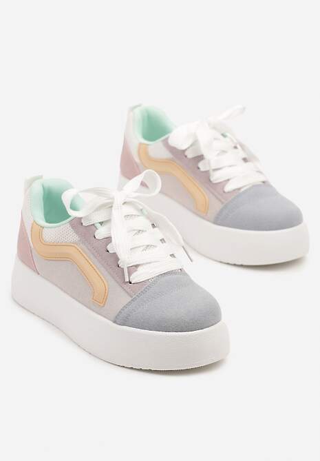 Niebiesko-Fioletowe Sneakersy Kultowe Tenisówki na Grubej Podeszwie Nurisora 5