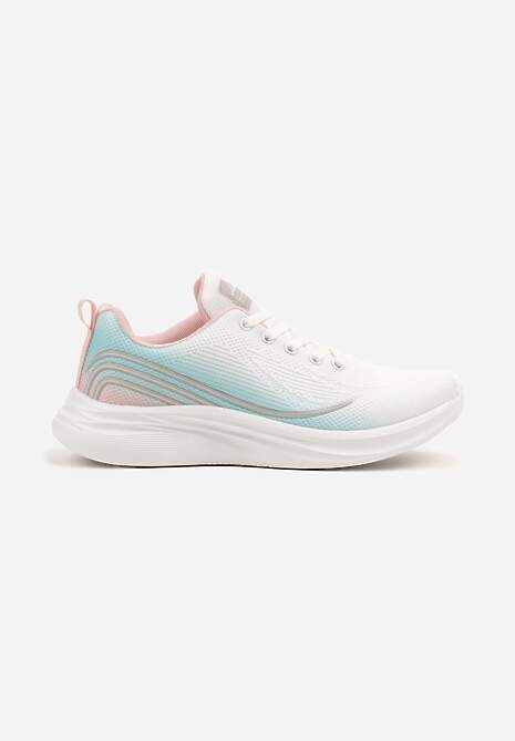 Biało-Miętowe Buty Sportowe Sneakersy Zdobione Efektem Ombre Banelissa 4
