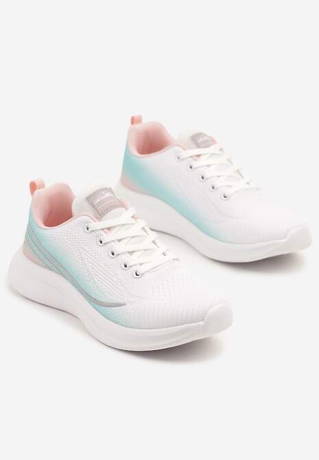 Biało-Miętowe Buty Sportowe Sneakersy Zdobione Efektem Ombre Banelissa 5