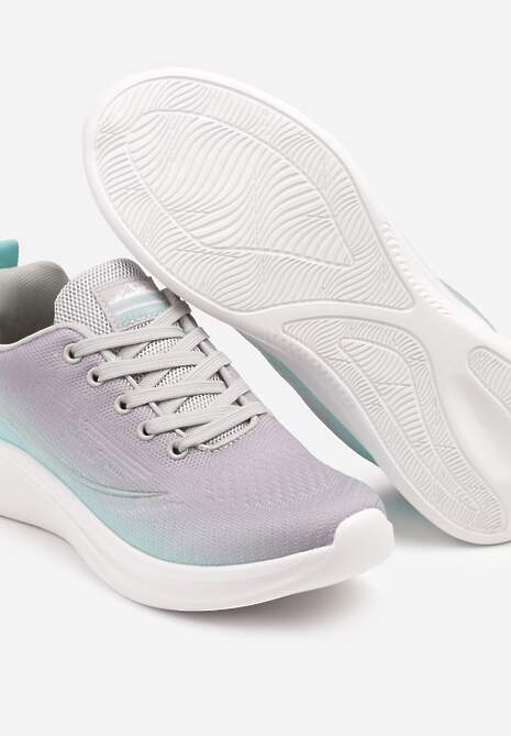 Szaro-Miętowe Buty Sportowe Sneakersy Siateczkowe na Podeszwie z Pianki Rellica 6