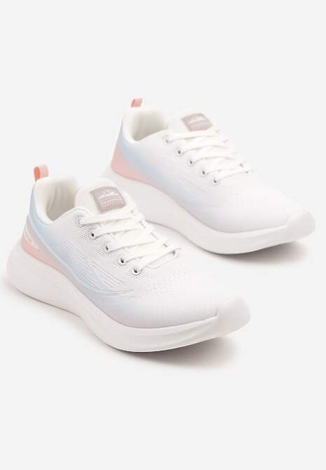 Biało-Niebieskie Buty Sportowe Sneakersy Siateczkowe na Podeszwie z Pianki Rellica 5
