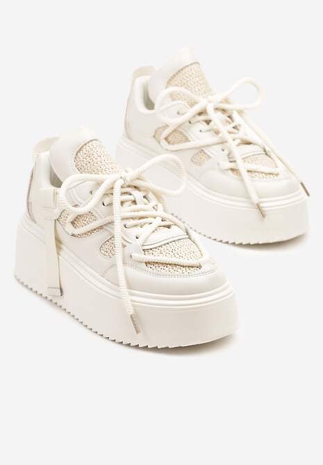 Sneakers Vilvia Bej cu alb 5