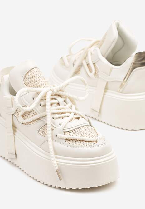 Sneakers Vilvia Bej cu alb 6