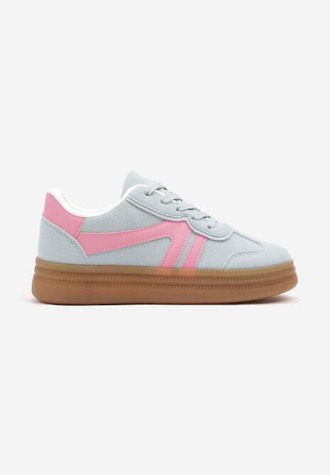 Jasnoniebieskie Sneakersy Klasyczne Tenisówki Zdobione Przeszyciami Alatira 4