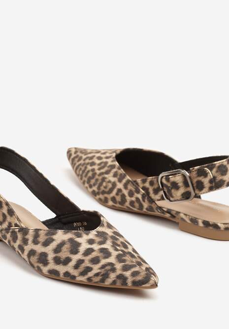 Panterkowe Sandały Typu Slingback Ozdobione Klamrą Banelias 6