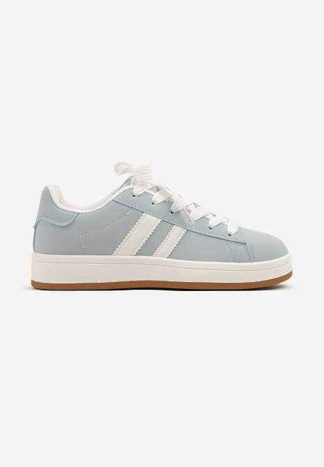 Jasnoniebieskie Sneakersy Ozdobione Motywem Pasków Flortewi 4