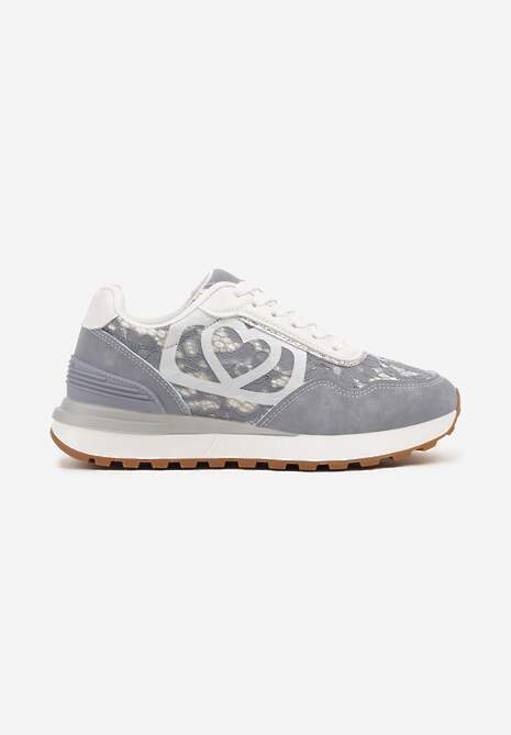 Niebieskie Sneakersy z Koronkowymi Zdobieniami Dallriva 4