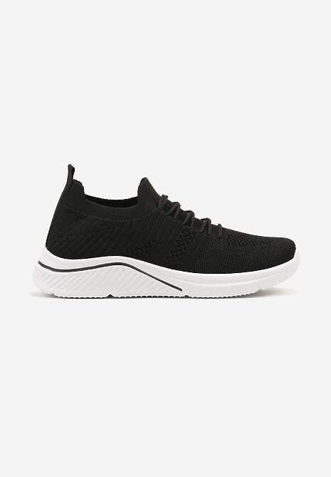 Czarne Siateczkowe Buty Sportowe Sneakersy na Zdobionej Podeszwie Talloti 4