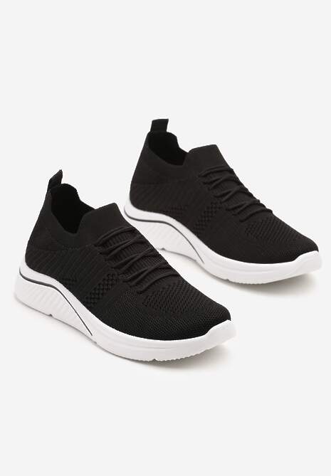 Czarne Siateczkowe Buty Sportowe Sneakersy na Zdobionej Podeszwie Talloti 5