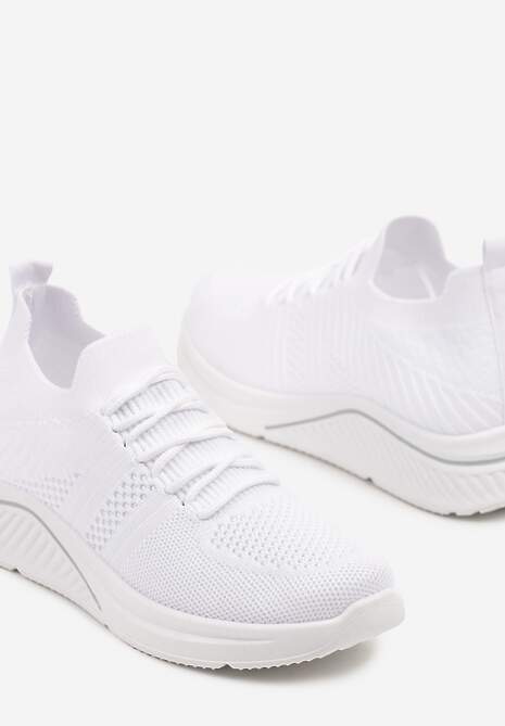 Białe Siateczkowe Buty Sportowe Sneakersy na Zdobionej Podeszwie Talloti 6
