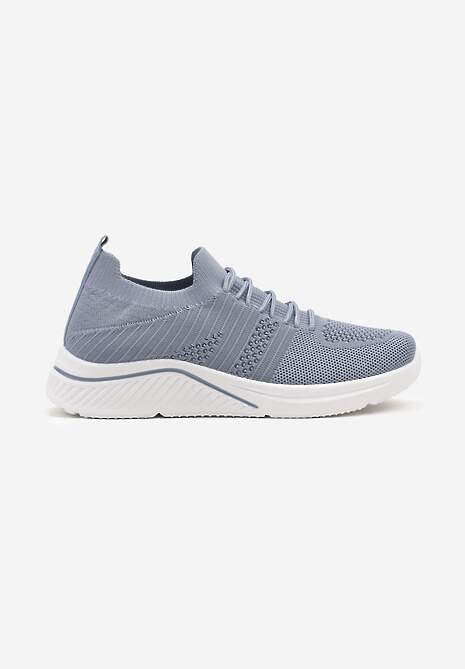 Niebieskie Siateczkowe Buty Sportowe Sneakersy na Zdobionej Podeszwie Talloti 4