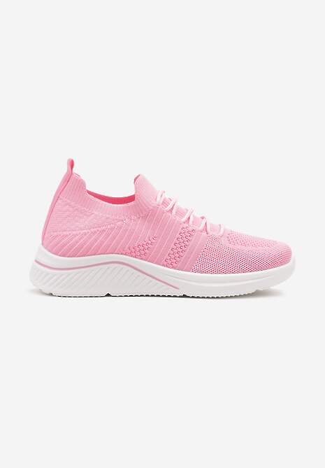 Fuksjowe Siateczkowe Buty Sportowe Sneakersy na Zdobionej Podeszwie Talloti 4