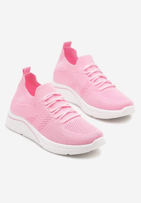 Fuksjowe Siateczkowe Buty Sportowe Sneakersy na Zdobionej Podeszwie Talloti 5