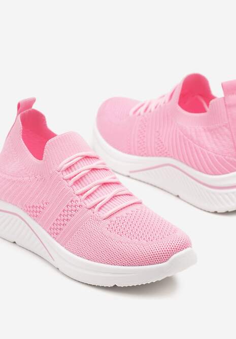 Fuksjowe Siateczkowe Buty Sportowe Sneakersy na Zdobionej Podeszwie Talloti 6