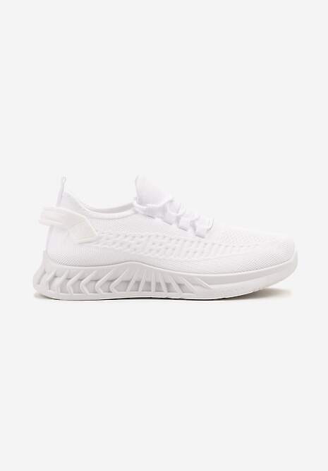 Białe Siateczkowe Buty Sportowe Sneakersy na Podeszwie z Tłoczeniami Finloti 4