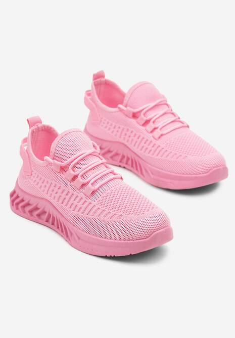 Fuksjowe Siateczkowe Buty Sportowe Sneakersy na Podeszwie z Tłoczeniami Finloti 5