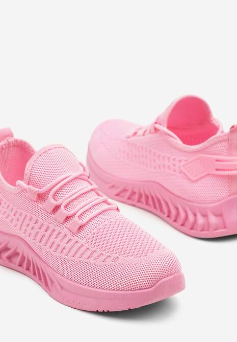 Fuksjowe Siateczkowe Buty Sportowe Sneakersy na Podeszwie z Tłoczeniami Finloti 6