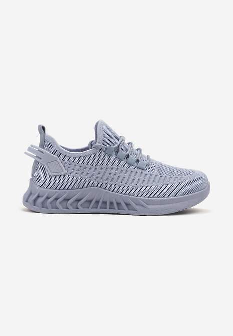Niebieskie Siateczkowe Buty Sportowe Sneakersy na Podeszwie z Tłoczeniami Finloti 4