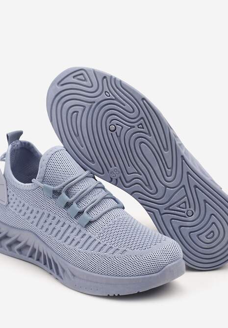 Niebieskie Siateczkowe Buty Sportowe Sneakersy na Podeszwie z Tłoczeniami Finloti 6